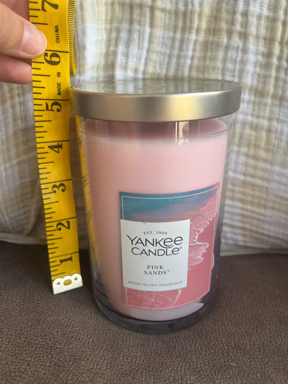 NWT Yankee Candle Pink Sands Pale Pink Jar Candle with Lid